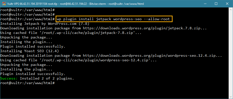 wp-cli install multiple plugins in wordpress