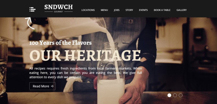 SNDWCH - Restaurant WordPress Theme