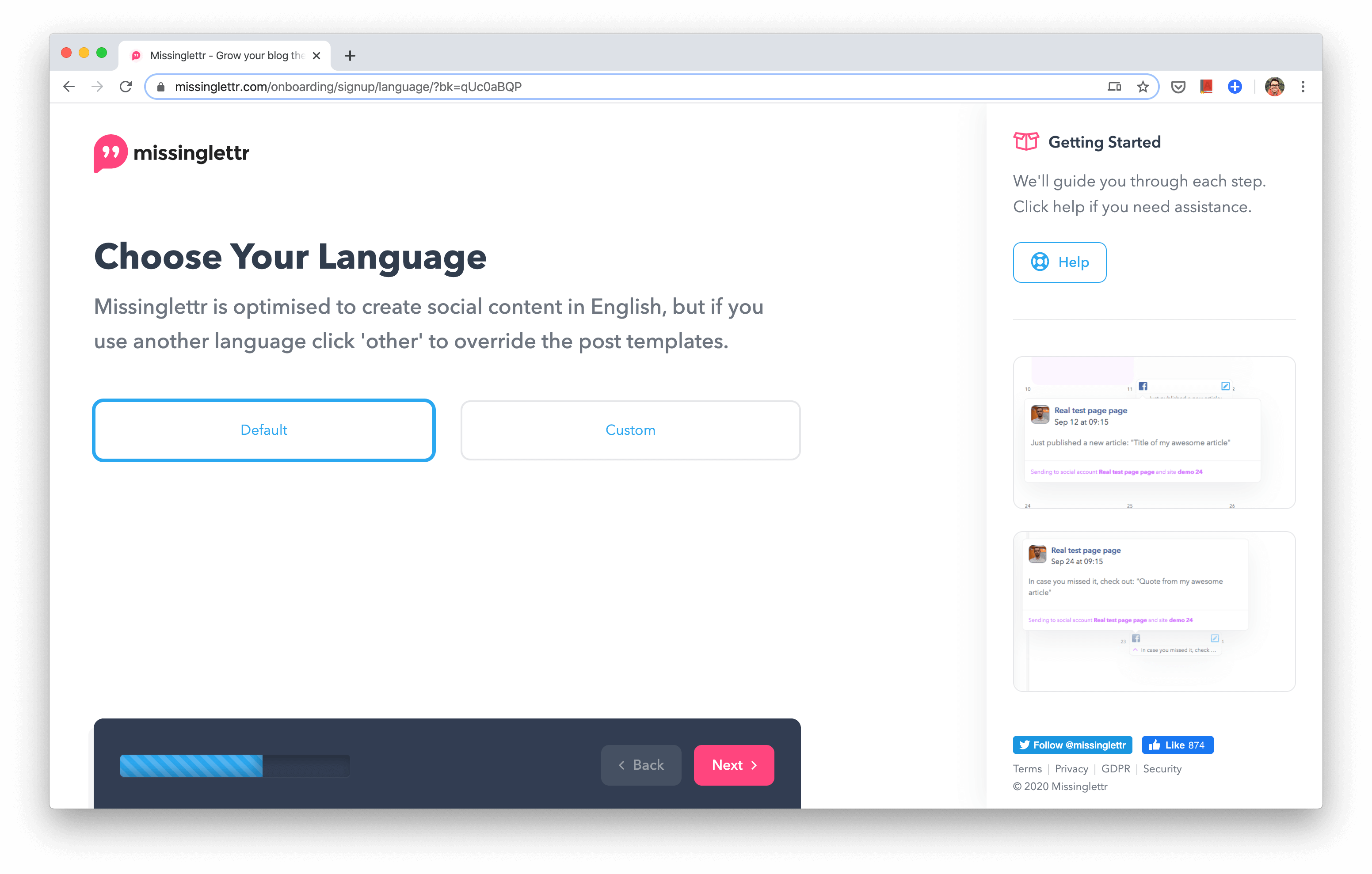 missinglettr create new campaign 04 language integration