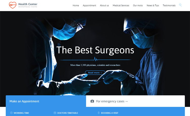 Health Center Health & Medical WordPress Theme