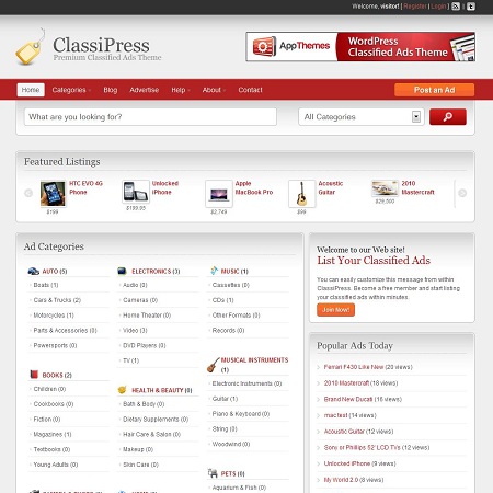 wordpress classipress theme