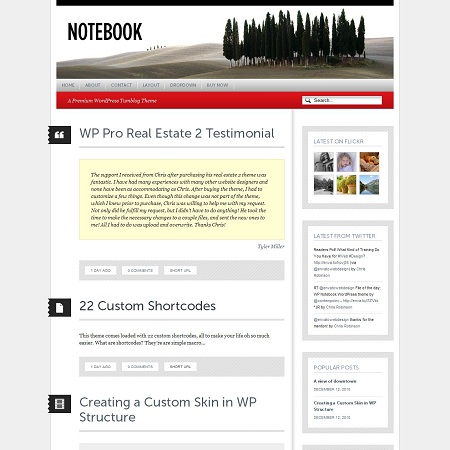 notebook wordpress theme