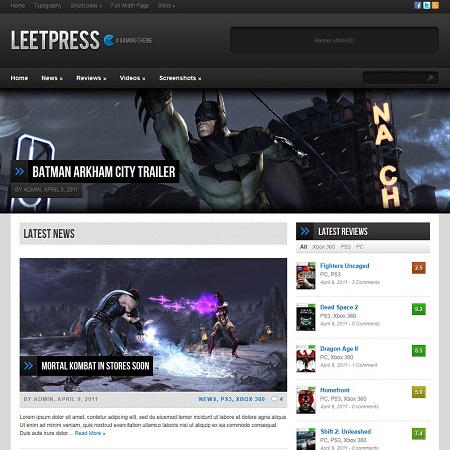 wordpress game theme