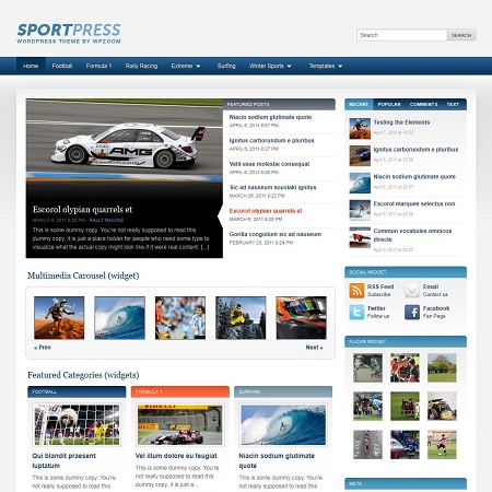 sportpress wordpress sports blog theme wordpress sport themes