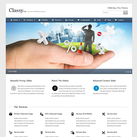 classy premium business wordpress theme