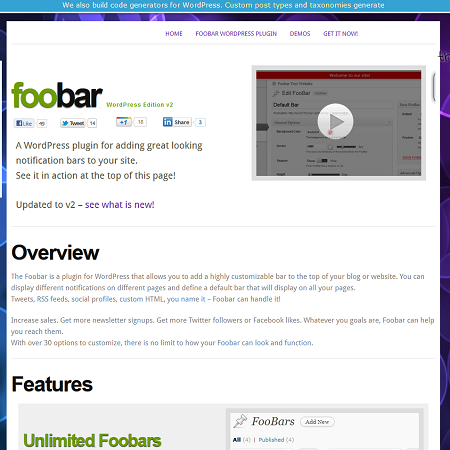wordpress add newsbar
