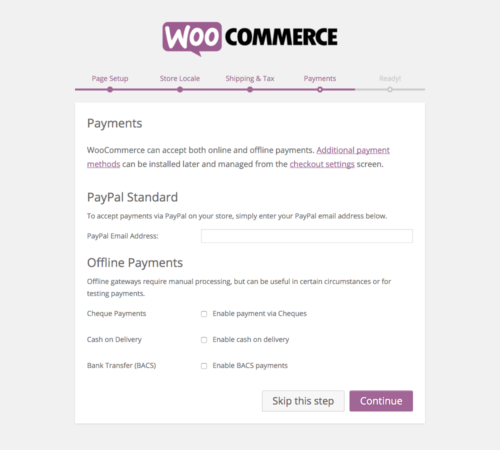 WooCommerce Setup: Payments