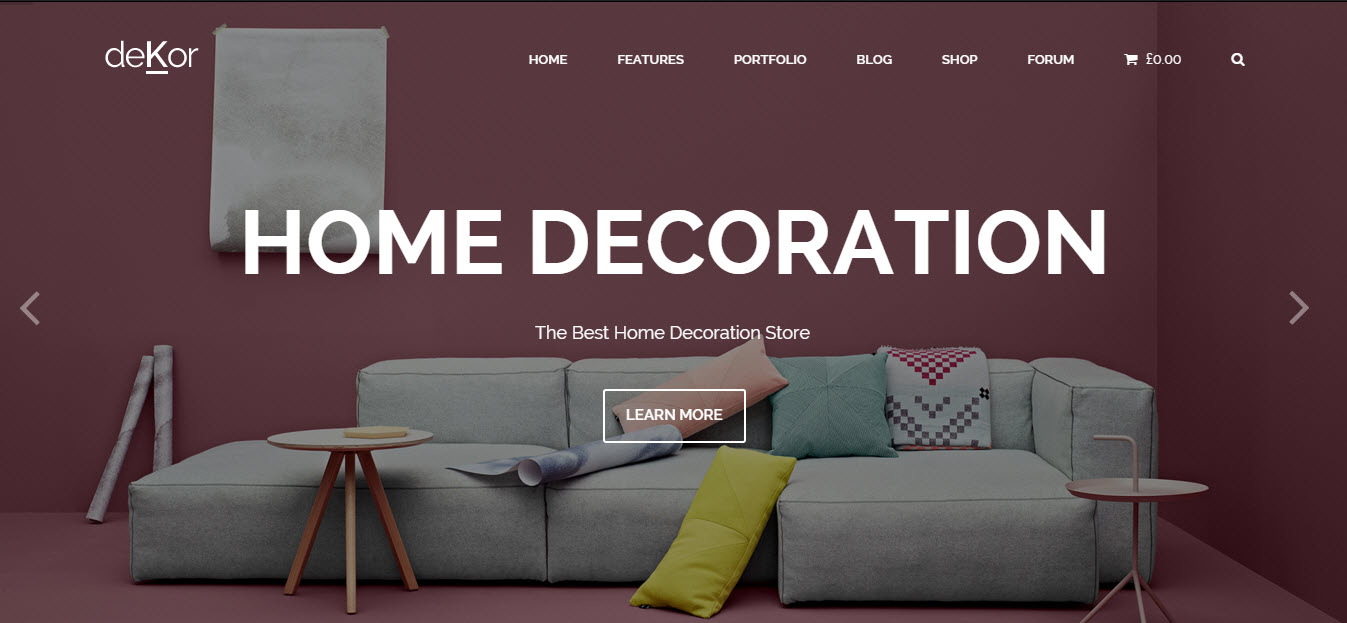 6. deKor - Interior WordPress Theme