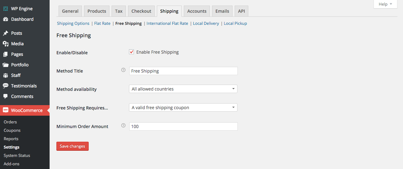 WooCommerce Free Shipping