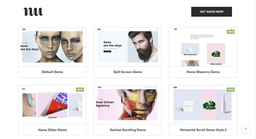 adios portfolio wordpress theme for artists