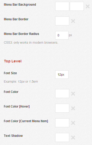 CSS options