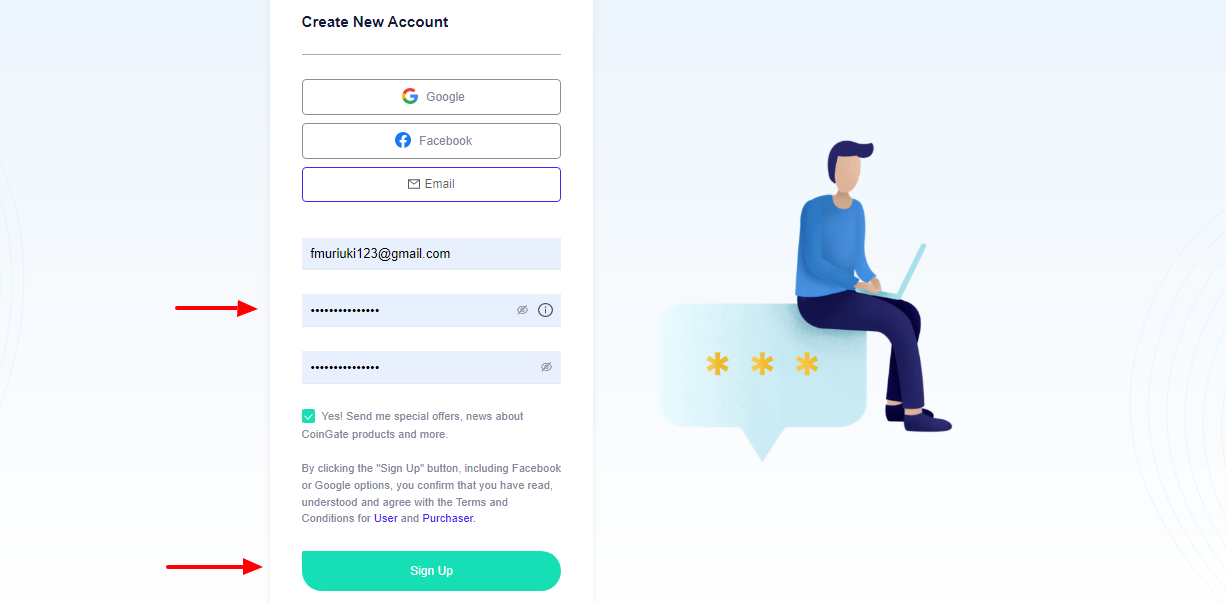 CoinGate Account Registration