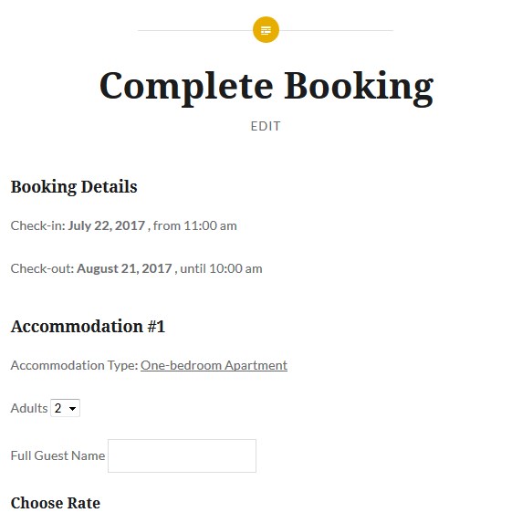 Complete Booking - frontend