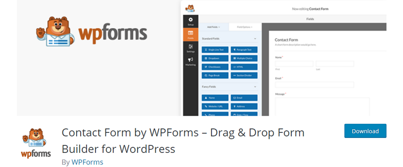Contact Form by WPForms – Drag Drop Form Builder for WordPress – WordPress Plugins