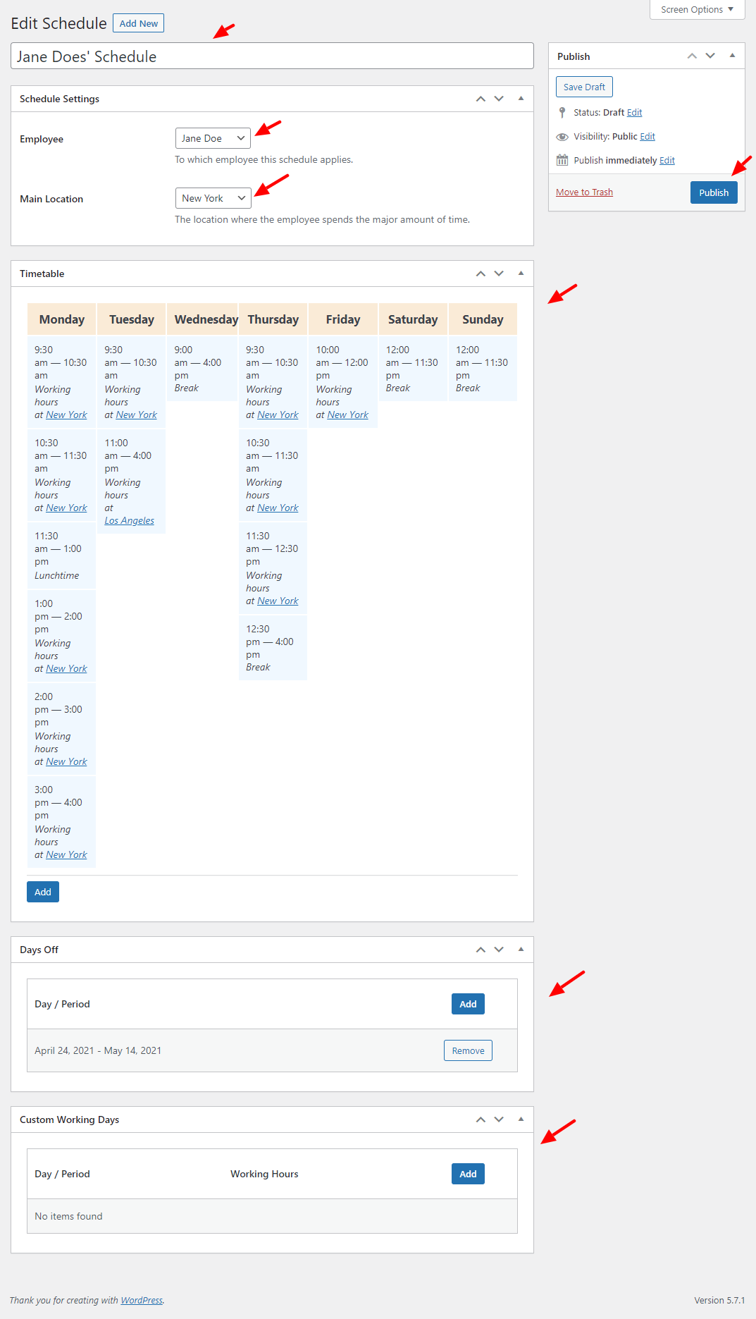 MotoPress WordPress Appointment Booking Plugin Edit Schedule