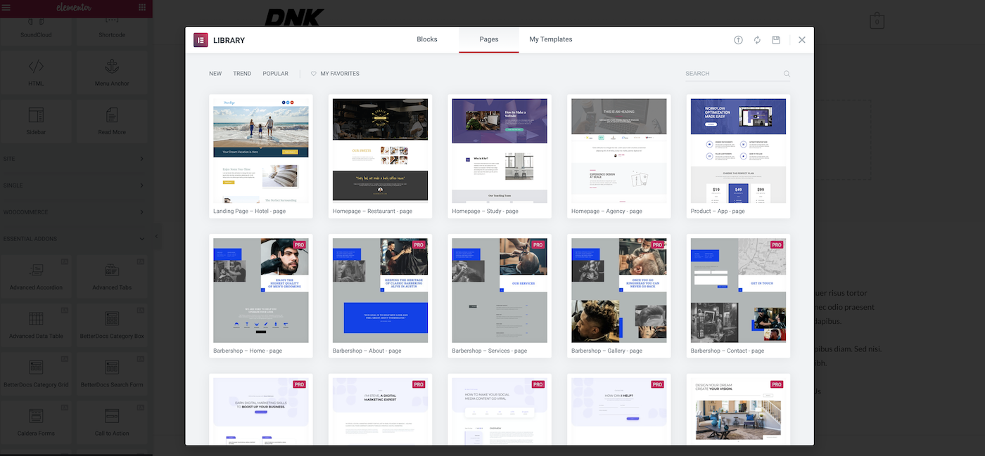 Elementor Pro Templates