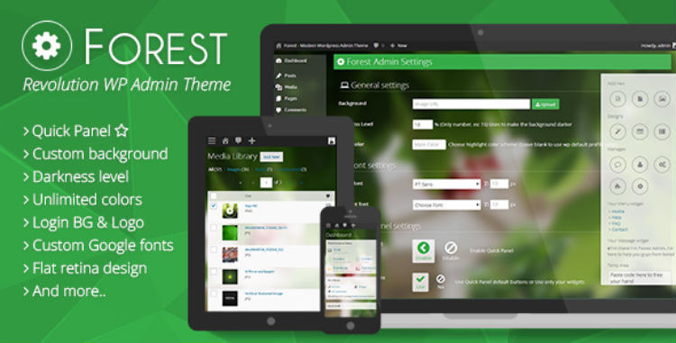 Forest WordPress admin theme