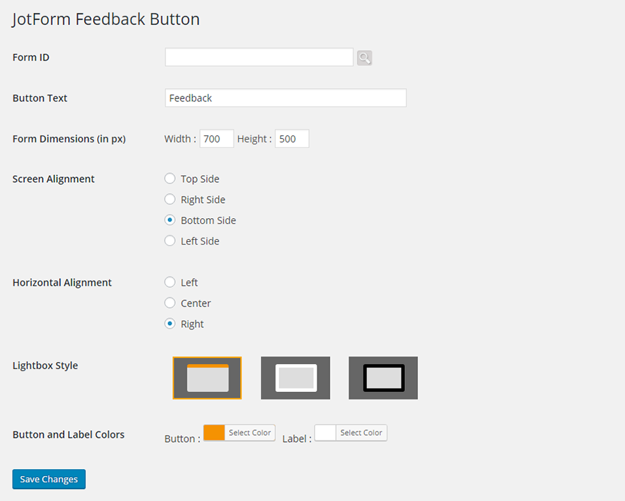 JotForm Feedback Button