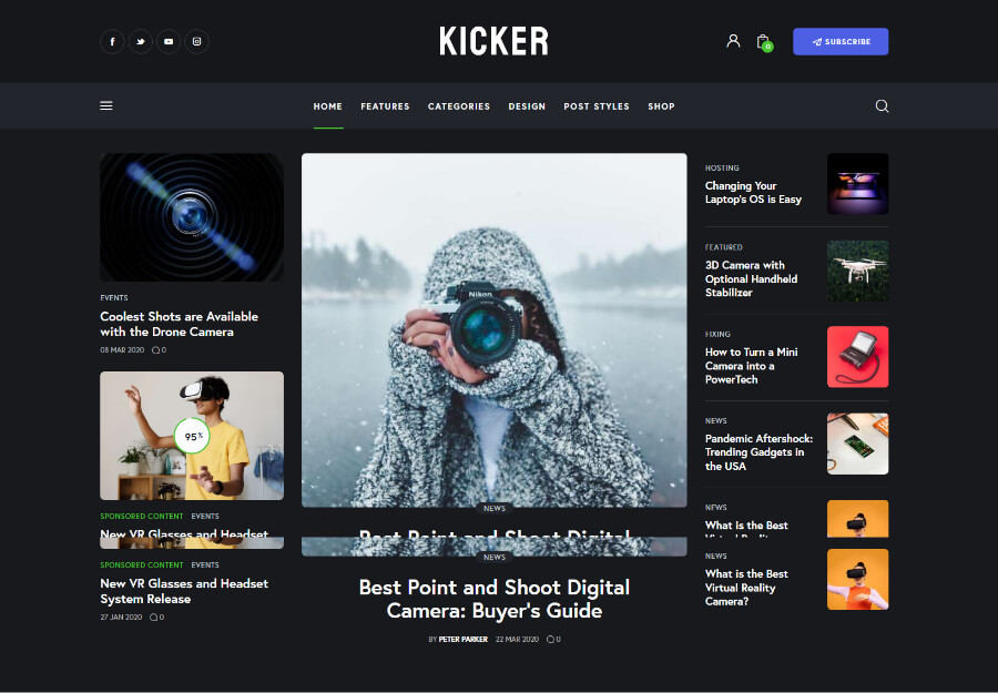 Kicker Multipurpose Blog Theme