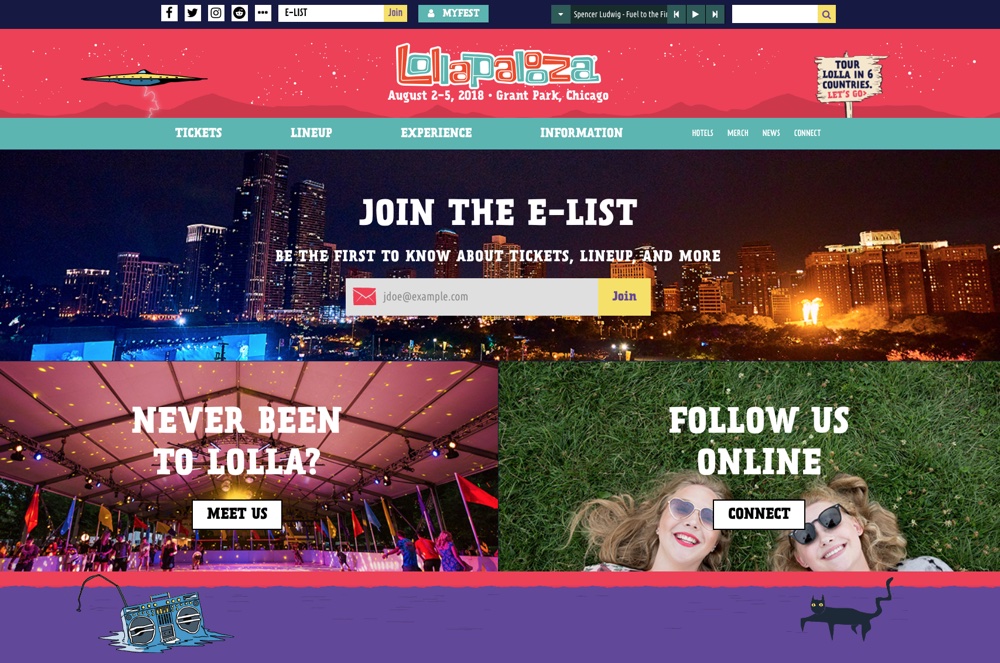 Big Name Brands That Use WordPress: Lollapalooza