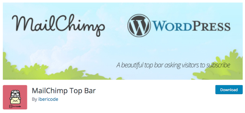 MailChimp Top Bar