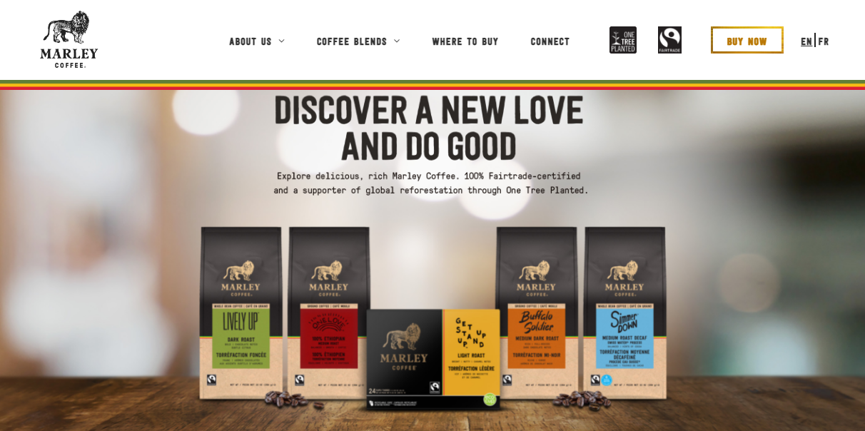 marley coffee brand uses wordpress