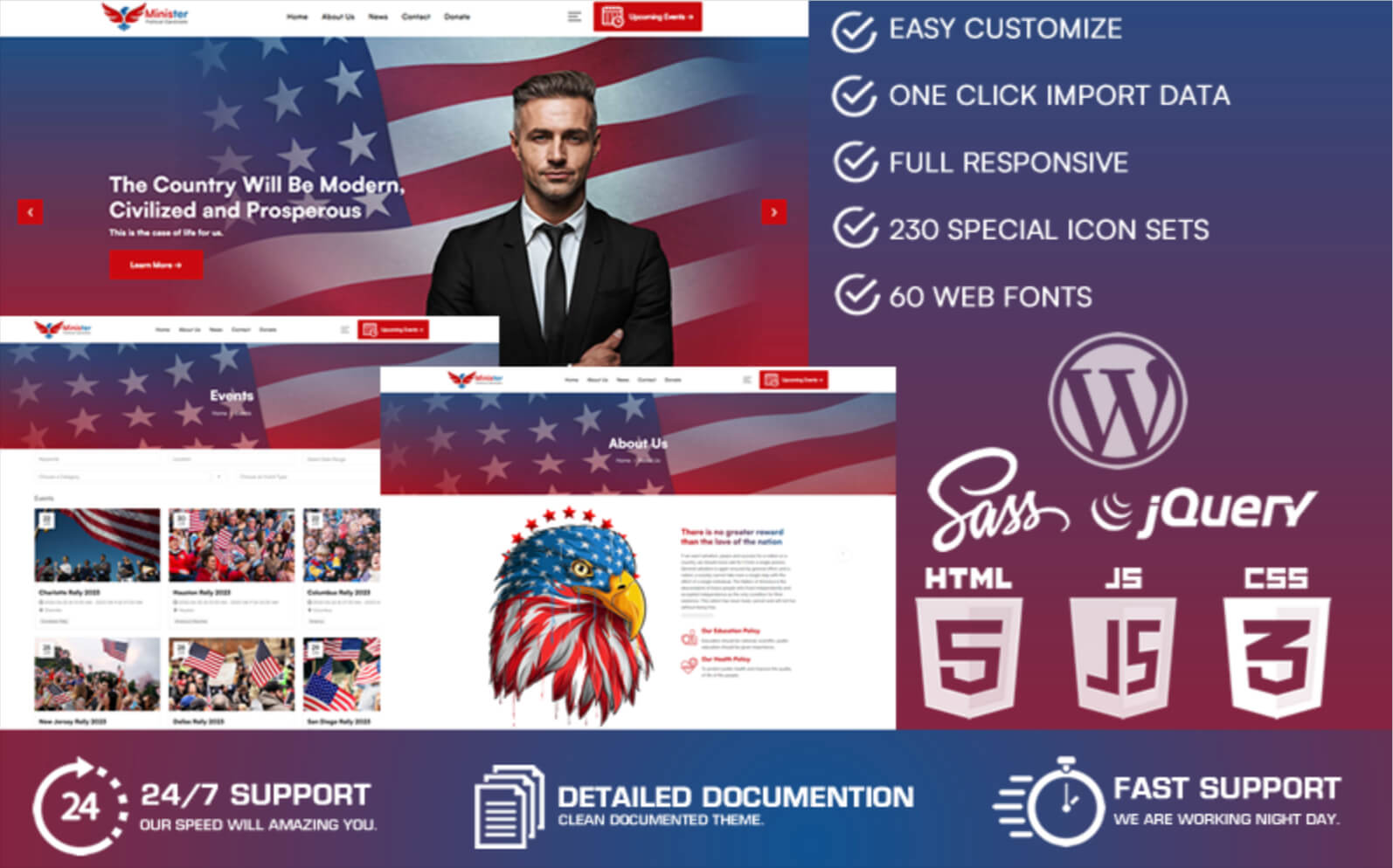 Minister Political WordPress Theme