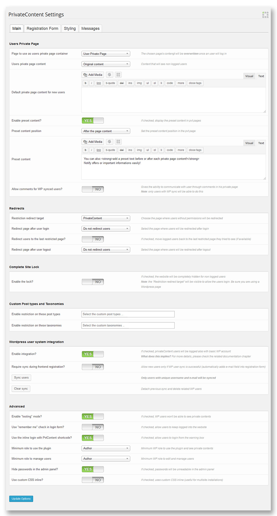 PC Settings