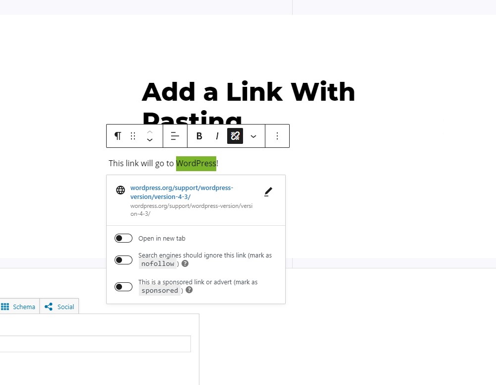 Add a Hyperlink by Pasting