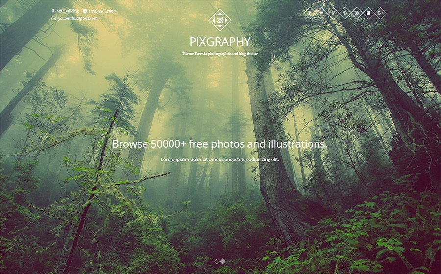 Pixgraphy Photography Free WordPress Theme