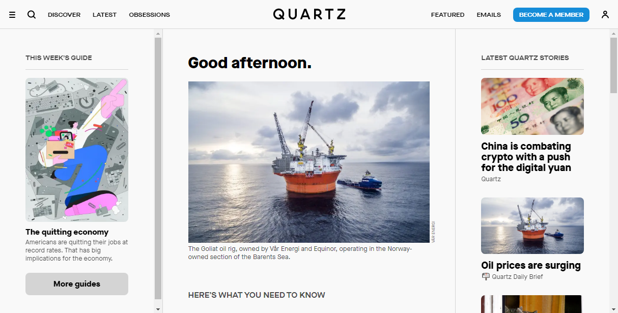 quartz big brand using wordpress
