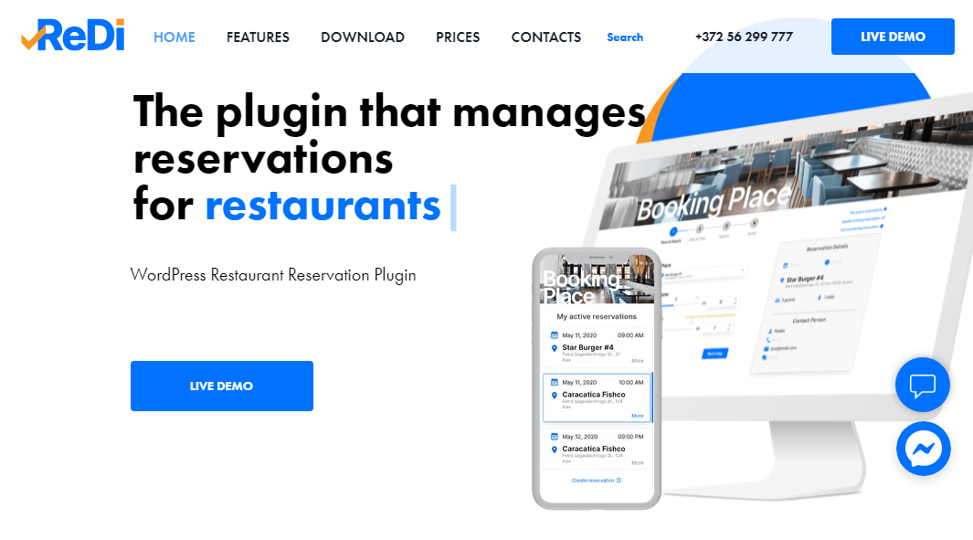Plugin de WordPress para reservas de restaurantes redi