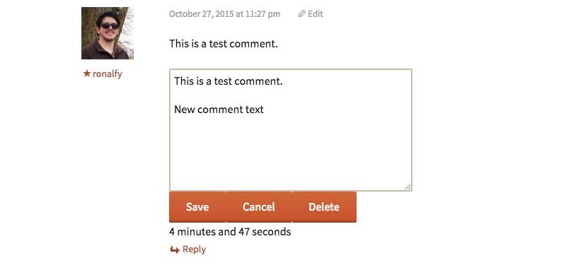Simple Comment Editing