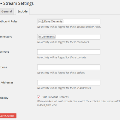 Stream Exclude Settings