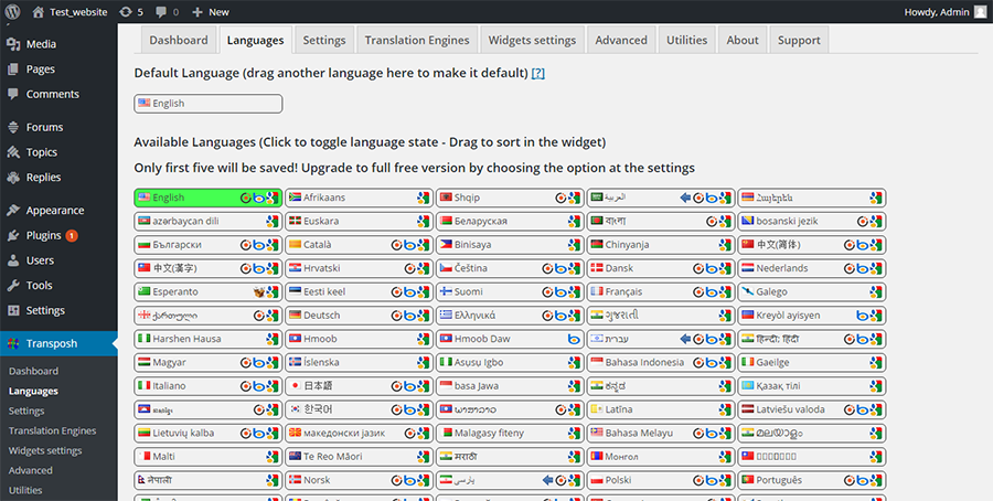 WordPress Multilingual Plugins: Transposh