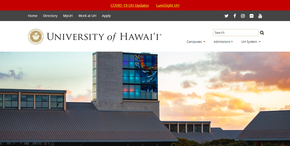 university of hawaii uses wordpress and the total wordpress theme