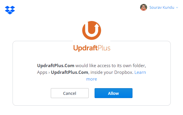 UpdraftPlus Demo 4 - Connecting Dropbox 0.4