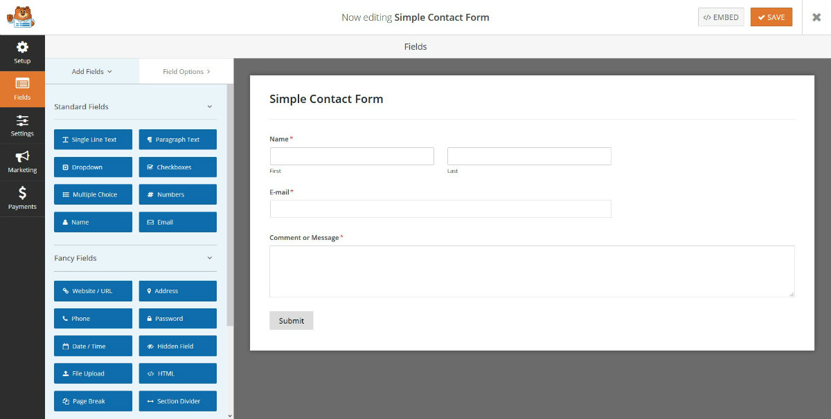 WPForms Simple Contact Form