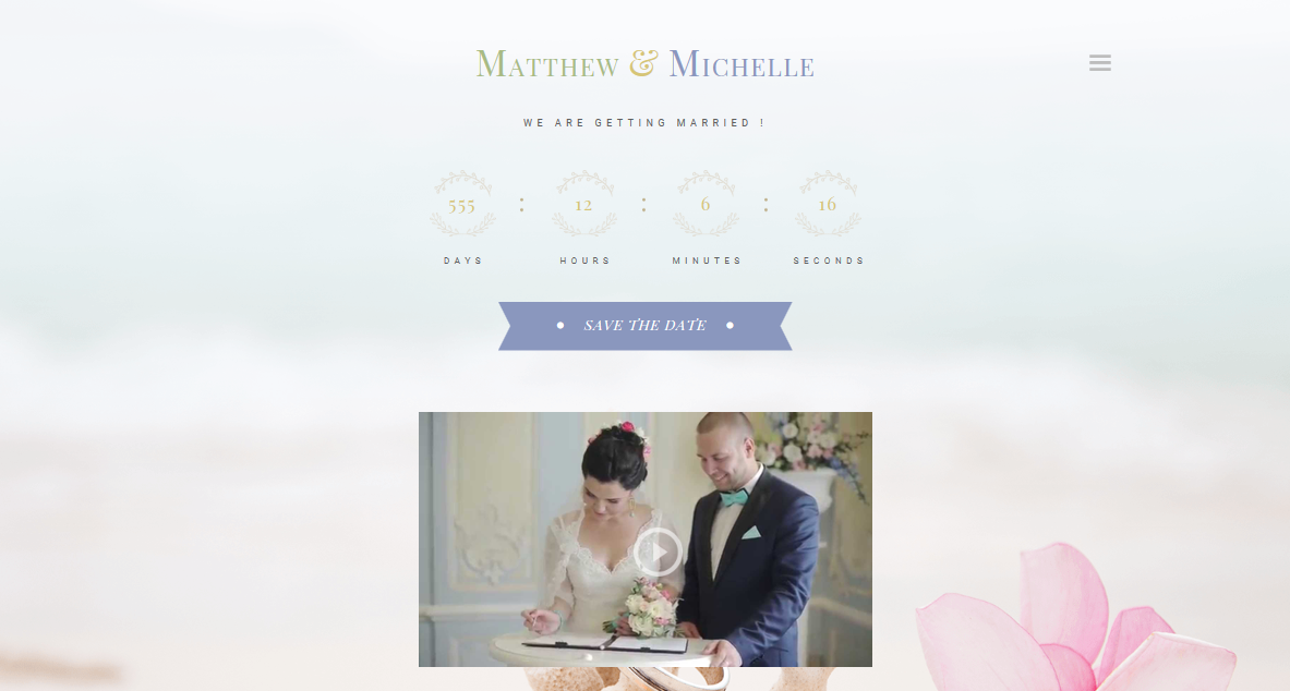Wedding Engine's homepage