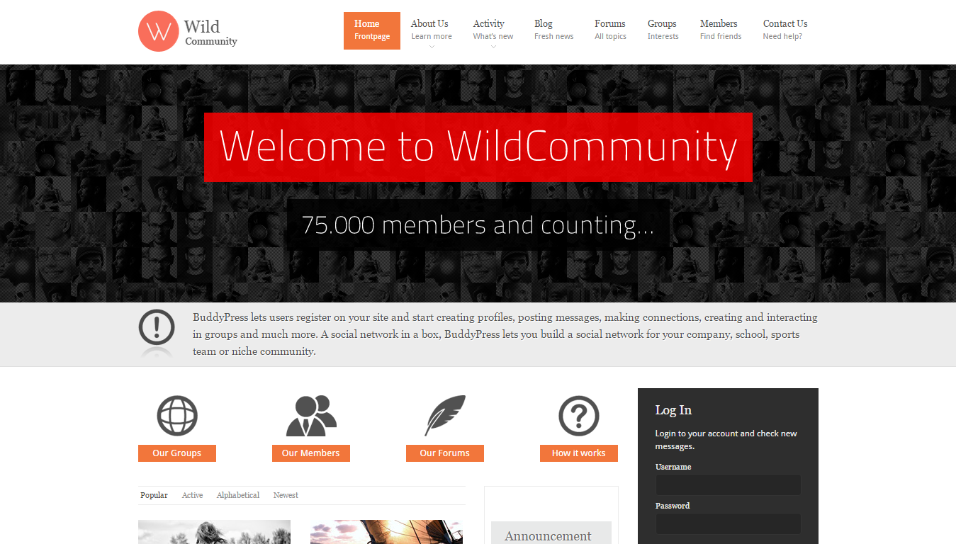 WildCommunity - BuddyPress Theme 