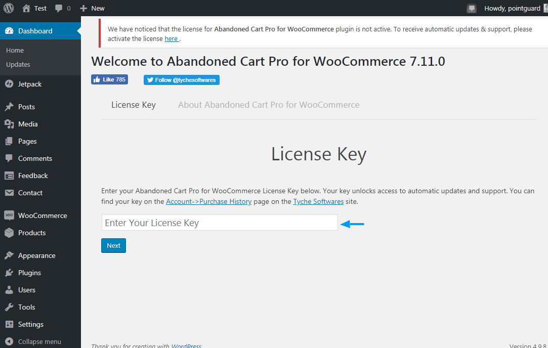 abandoned card pro for woocommerce license key