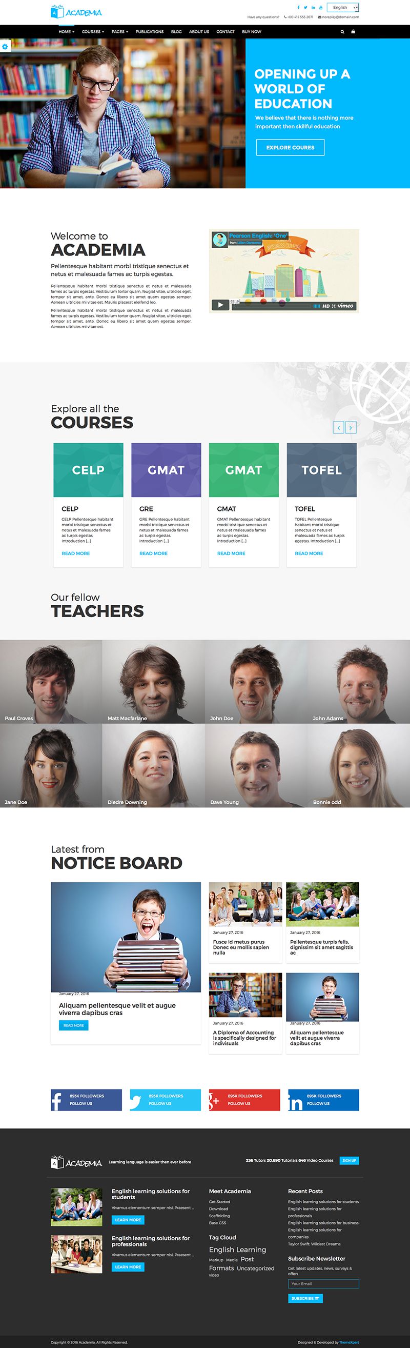 Academia Responsive Education Theme For WordPress WPExplorer