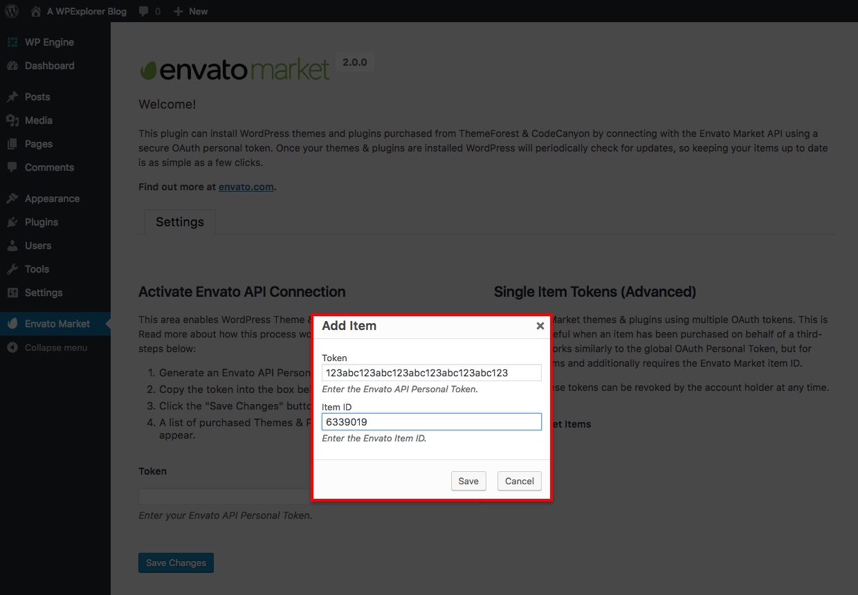 Authorize Envato Item with Token