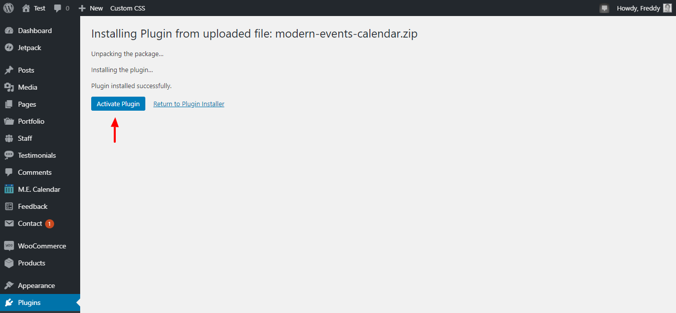 activating modern events calendar premium