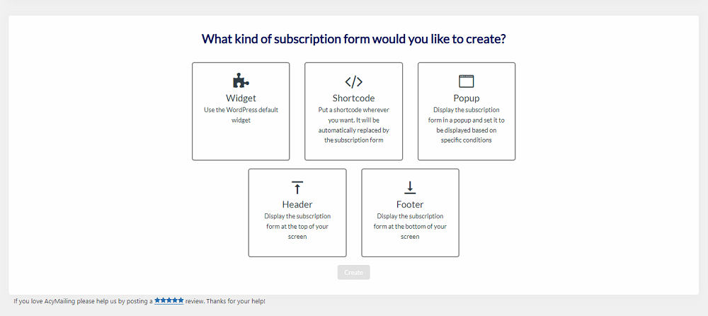 acymailing subscription forms
