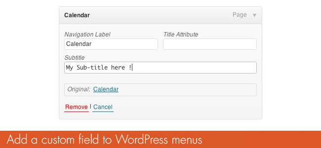 add custom field to wordpress menus