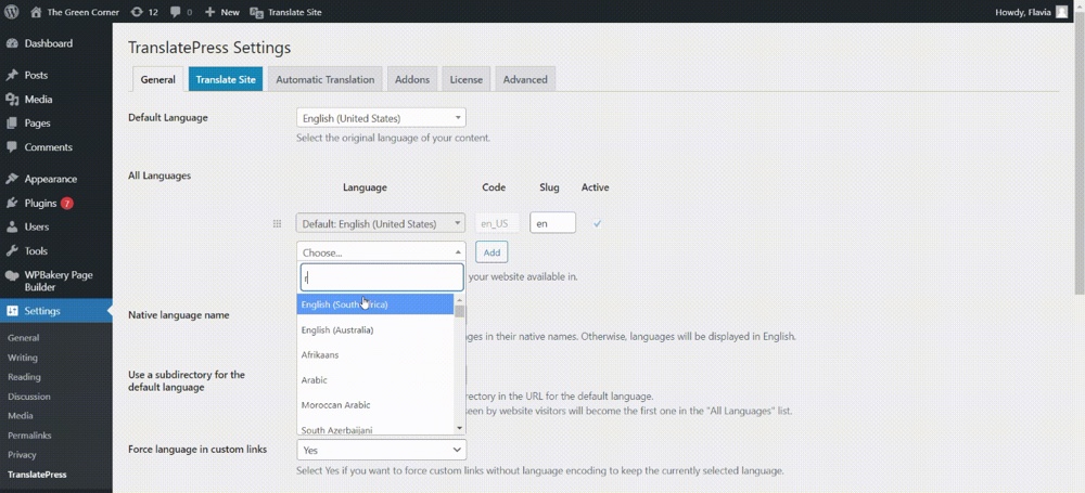add another language to wordpress website