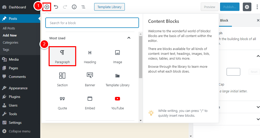 adding gutenberg block in wordpress