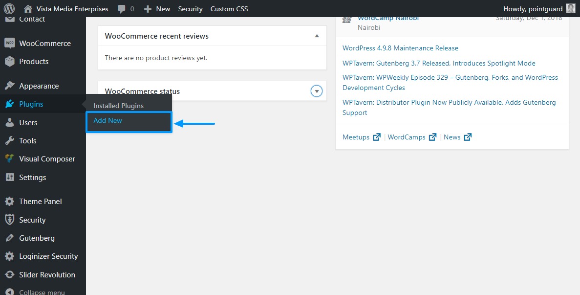 adding new plugin in wordpress