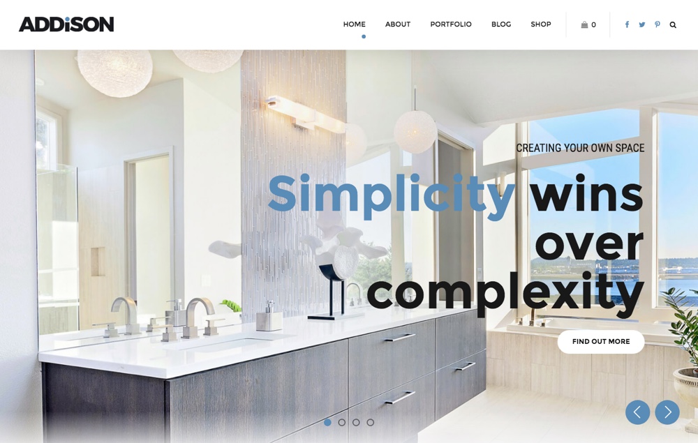 Addison Interior Design and Decoration WordPress Theme